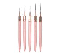 Flintronic 5Pcs Painting Design Brush Set, Nail Art Liner Brushes, Fine Drawing Nail Dotting Drawing Tool for Thin Details, Long Lines, Fine Drawing Sizes 4/8/12/20/25mm for DIY & Professional