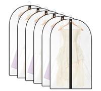 Flintronic 6 Pack Garment Bags, 60 * 100cm(23.6'' x 39.4'') Suit Bag, Dress Bags Covers Long, Dustproof Clothes Covers with Zip, Waterproof Garment Bags for Shirts, Coats, Evening Dress