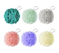 flintronic 6 Pack Loofah Shower Puff, 40g Bath Sponge, Soft Shower Pouf, Bath Loofah Men & Women, for Cleaning Body & Exfoliating Scrubber