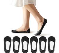 flintronic 6 Pairs No Show Ice Silk Socks 4-7, Non Slip with Silicone Strips Invisible Socks for Women, Low Cut Liner Ankle Boat Socks for Loafers Sneakers Flats Boat Shoes