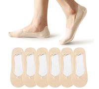 flintronic 6 Pairs No Show Ice Silk Socks, Non Slip with Silicone Strips Invisible Sock for Women, Low Cut Liner Ankle Boat Socks for Loafers Sneakers Flats Boat Shoes