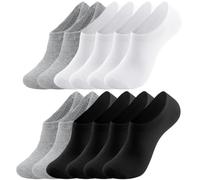flintronic 6 Pairs No Show Socks for Women and Men, Non Slip with Silicone Strips Invisible Socks for Women, Low Cut Ankle Cotton Liner Invisible for Loafers Sneakers Flats Boat Shoes