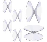 flintronic 6 PCS Double Sided Suction Cups, 40mm PVC Plastic Suckers Without Hooks, Slip-proof Clear Suction for Home Decoration, Outdoor, Kitchen, Window, Glass, Mirror, Pads, Table Top