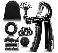 Flintronic 6 Pcs Hand Grip Strengthener Kit, Adjustable Forearm Strengthener (5-60 kg), Adjustable Resistance Hand Exerciser, Hand Gripper for Building Strong Wrists, Fingers, Forearms & Hands