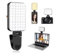 Flintronic 60 LEDs Selfie Light, Portable Selfie Light with Clip and Camera Tripod Adapter, 3 Lighting Modes, Rechargeable Fill Lights for Phone, Camera, Laptop, Vlog Photography, Make-up