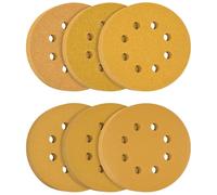Flintronic 60PCS 125mm Sanding Discs, 8 Hole Hook and Loop Sanding Pads for Random Orbital Sander, 60/80/120/180/240/320 Mixed Grits Orbital Sander Discs (Yellow)