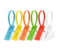 Flintronic 60PCS Anti-Tamper Security Tags, Plastic Security Seals with Numbered, Self Locking Security Tag Ties Tamper Seals, for Secure Fire Extinguishers, Luggage, Clothes, Shelf Tags (Flat Shape)
