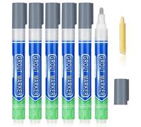 Flintronic 6PCS Tile Paint Marker with Replacement Nib, Tiles Grout pen Wall Repair Pens, Tile grout Reviver pens for Bathrooms Kitchen Floor tile, Wall Lines (Deep Gray)