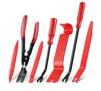 flintronic 7PCS Trim Removal Tool, Car Trim Removal kit, Tool Kits for Car Radio Door Dashboard Installation, Plastic Pry tool, Automotive Panel Dash nterior Accessories (Red, Set B)