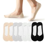 flintronic 8 Pairs No Show Ice Silk Socks, Non Slip with Silicone Strips Invisible Sock for Women, Low Cut Liner Ankle Boat Socks for Loafers Sneakers Flats Boat Shoes