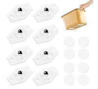 Flintronic 8 Pcs Self Adhesive Castors, 360 Degree Furniture Castors, Mini Swivel Castor Wheels, Ball Bearing Ball Casters for Small Furniture, Kitchen Appliances, Trash Can, Storage Boxes (White)