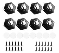 Flintronic 8PCS Self Adhesive Castors, 360 Degree Furniture Castors, Mini Swivel Castor Wheels with Mounting Holes, Ball Bearing Ball Caster for Small Furniture, Kitchen Appliances, Trash Can (Black)
