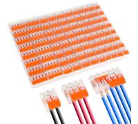 Flintronic 90pcs Lever-Nut Wire Connectors, 2/3/5-port Compact Electrical Connectors, Cable Connectors, Compact Splicing Connectors for Circuit Inline, Terminals Blocks, Flame Retardant PA/PC