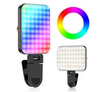 Flintronic 95 LEDs Selfie Light, Portable RGB Selfie Light with Clip and Camera Tripod Adapter, Rechargeable Fill Lights for Mobile Phones, Camera, Laptop, Vlog Photography, Make-up