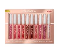 Flintronic 9PCS Matte Liquid Lipstick + 1PC Lip Plumper Makeup Set Kit, Long-lasting Waterproof Velvet Lip Gloss Set, Long Lasting Waterproof, Non-Stick Cup, Makeup Gift Kits