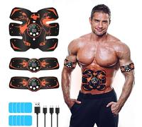 flintronic Abs Trainer, EMS Muscle Stimulator, Portable Muscle Stimulator, Abdominal Trainer with 8 Modes & 29 Intensities, EMS Training Device for Abdomen, Arm, Leg Fitness Training