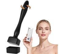 Flintronic Adjustable Derma Stamp, Microneedling Dermastamp with 140 Micro-Needles, 0-3MM Dermapen for Hair Beard Growth, Enhanced Skin Elasticity for Face, Body (Black)