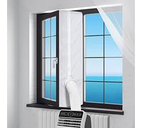 flintronic Air Conditioner Window Seal, 400cm/158Inch Portable Universal Kit with Zip, Anti-Mosquito Seal Unit for Mobile Conditioner, Tumble Dryer, #3 4m White, #2 Regular