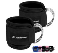 Flintronic Ankle Straps for Cable Machine, Gym Cuffs with Double Stainless Steel D-Ring, Gym Ankle Cuff with Adjustable Neoprene, Muscle Shaping for Men and Women
