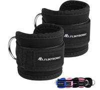 Flintronic Ankle Straps for Cable Machine, Gym Cuffs with Double Stainless Steel D-Ring, Gym Ankle Cuff with Adjustable Neoprene, Muscle Shaping for Men and Women