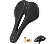 Flintronic Bicycle Saddle, Unisex Cycling Seat with Waterproof Cover and Presta Valve Adapter, Soft Breathable PU Leather Bike Seat, Cushion Pad with Ergonomics Design for MTB, Road, City, Exercise