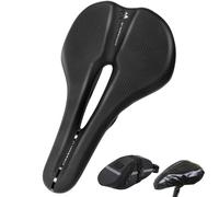Flintronic Bicycle Saddle, Unisex Cycling Seat with Waterproof Cover and Storage Bag, Soft Breathable PU Leather Bike Seat, Cushion Pad with Ergonomics Design for MTB, Mountain, Road, City, Exercise