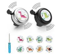 flintronic Bike Bell, 2 Pack Kids Bicycle Bell with Loud Crisp Clear Sound, Road and Mountain Bike Ring Bell Bike Accessories with 8Pcs Stickers - Gift for Kids Boys Girls