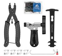 flintronic Bike Chain Tools Set, 4-in-1 Cycling Chain Tool Kit, Bike Chain Splitter+Chain Wear Indicator+Bike Chain Plier+4 Pairs Bicycle Missing Link, Fit for 6/7/8/9/10/11 Speed Chains Link Repair
