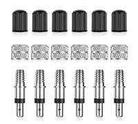 Flintronic Bike Valve Core Set, 6PCS Germany Type Replacement Bike Valve Set Compatible with Wood Dunlop Dutch Bike Tyre, Copper Bicycle Valve Replacement for Flash Valve and Most of Normal Valve