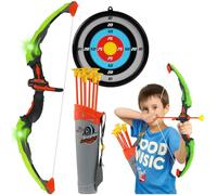 Flintronic Bow and Arrow Set for Kids, Archery Toys Set with LED Lights, Garden Toys with 1 Bow, 1 Quiver, 1 Target, 8 Suction Cups Arrows, Indoor and Outdoor Game for 3-12 Year Olds Boys Girls