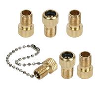Flintronic Brass Presta Valve Adapter, 6PCS Bike Pump Adapter, Schrader Valve Adapter for Bike-Gold