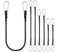 Flintronic Bungee Cords with Hooks, 6Pack 20cm/40cm/60cm Adjustable Bungee Cords with Carabiner, Heavy Duty Rubber Black Bungee Straps with Metal Buckle Hooks for Outdoor, Bike, Camping, Tarps, Tent