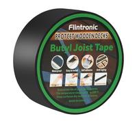 Flintronic Butyl Joist Tape, 5cm*15m Waterproof Deck Flashing Tape, Black for Decking, Beams, Wood Joists, 6pcs