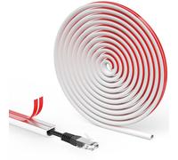 Flintronic Cable Trunking, 2M Half Round Cable Cover for Electric Cables 15x10mm, PVC Self-Adhesive Cable Protector Cable Duct to Hide 1 Wire, Flexible Cord Cover for House Office Wall Floor TV, White