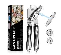 Flintronic Can Openers with Magnet, 3-in-1 Stainless Steel Manual Tin Openers with Non-Slip Grip, Handheld Heavy Duty Can Opener with Multifunctional Bottle Opener, for Work, Kitchen