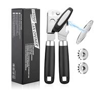 Flintronic Can Openers with Magnet, 3-in-1 Stainless Steel Manual Tin Openers with Non-Slip Grip, Handheld Heavy Duty Can Opener with Multifunctional Bottle Opener, for Work, Kitchen