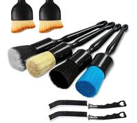 Flintronic Car Detailing Brushes Set, 8 PCS Car Interior Cleaning Brush, Auto Detail Cleaning Brush Tool Kit, Soft Bristle Car Interior Cleaning Dust Brush, Crevice Brush for Interior, Exterior of Car