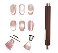Flintronic Cat Eye Magnet for Nail, 3-in-1 Nail Magnet Cat Eye Gel Nail Polish, High Strength Nail Magnet Round Long Strip Bead Versatile Effects Double Ended Nail Art Tools for Home DIY Manicure