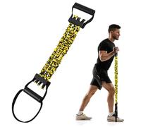 Flintronic Chest Expander, Adjustable 3 Tube Chest Expansion Muscle Puller, Resistance Stretcher with Anti-slip Buckle Handles, Ab Training Auxiliary Device for Strength Training Fitness(Yellow)
