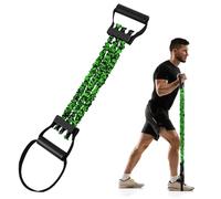 Flintronic Chest Expander, Adjustable 3 Tube Chest Expansion Muscle Puller, Resistance Stretcher with Anti-slip Buckle Handles, Ab Training Auxiliary Device for Strength Training Fitness(Green)