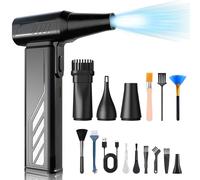Flintronic Compressed Air Duster PC Cleaner, 150000RPM Air Blower with Over Temperature Protection, 5-Speed Cordless Rechargeable Reusable Compressed Electric Air Blaster for Cleaning Keyboard PC Car