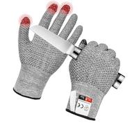 flintronic Cut Resistant Gloves, Food Grade Work Cut Proof Gloves, No cut Glove for Adults, Cutting gloves, Wood Whittling-glove, Knife Protection Glove (Gray)