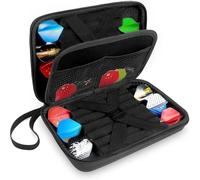 flintronic Dart Case, Hard EVA Shell Storage Dart Case for 12 Steel Tip and Accessories, Protective EVA Dart Holder with Double Zip Lock, Built-in Storage Tubes and Pockets for Flights, Tips, Shafts