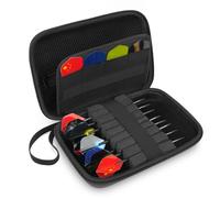 flintronic Dart Case, Hard EVA Shell Storage Dart Case for 8 Steel Tip and Accessories, Protective EVA Dart Holder with Double Zip Lock, Built-in Storage Tubes and Pockets for Flights, Tips, Shafts