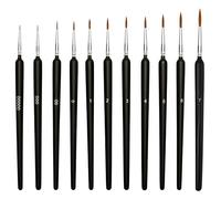 Flintronic Detail Paint Brushes Set, 11 PCS Miniature Brush, Fine Detail Brushes, Thin Brushes for Fine Detailing & Art Painting, Acrylic & Nail, Watercolor, Oil, Models, Miniatures