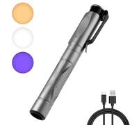 Flintronic Diagnostic Medical Penlight, Rechargeable LED Pen Torch with 3 Light Modes, Pen Torches with Pupil Gauge and Clip, First Aid Doctors Nurses Medical Pen Light Medical Equipment, Gray