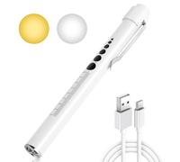 Flintronic Diagnostic Medical Penlight, Rechargeable LED Pen Torch with Pupil Gauge and Clip, First Aid Pupil Gauge Doctors Nurses Medical Pen Light Medical Equipment (With Type-C Charging Cable)