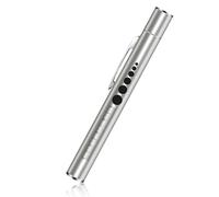 Flintronic Diagnostic Medical Penlight, Rechargeable Pen Torch with LED Display, Pen Torches with Pupil Gauge and Clip, Doctors Nurses First Aid Medical Pen Light Medical Equipment (Silver)