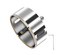 flintronic Diamond Drill Bit, 120mm Drill with Center Guide Bit, Glass Hole Saw Core Drill Bit with Diamond Surface Coating, for Glass/Tile/Ceramic/Marble/Limestone/Fiberglass/Porcelain Cutting