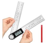 Flintronic Digital Angle Finder, 7"/200mm Digital Inclinometer Protractor, Protractor Angle Ruler with LCD Display, Angle Measure Tool for Woodworking Construction Repairing